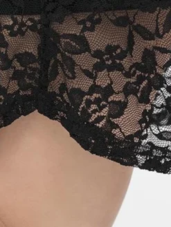 Women's Plus Size Party Dress Lace Dress Cocktail Dress Midi Dress Black 3/4 Length Sleeve Pure Color Lace Spring Fall Winter V Neck Fashion Winter Dress Birthday Wedding Guest 2023 XL XXL 3XL 4XL -HANs Plus Size Style Shop aaklli1693535472121