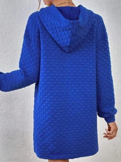 Women's Casual Dress Hoodie Dress Shift Dress Mini Dress Patchwork Daily Date Vacation Active Fashion Hooded Long Sleeve 2023 Loose Fit Blue Color S M L XL XXL Size -HANs Plus Size Style Shop anccsc1693565992114