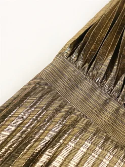 Women's Plus Size Curve Party Dress Swing Dress Evening Gown Plain Long Dress Maxi Dress Sleeveless Pleated Backless One Shoulder Fashion Party Gold Spring Fall XL XXL 3XL 4XL -HANs Plus Size Style Shop arowmv1693450519663