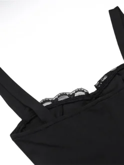 Women's Bodycon Semi Formal Dress Slip Dress Long Dress Maxi Dress Lace Backless Party Holiday Date Fashion Sexy Strap Sleeveless 2023 Regular Fit Black White Orange Color S M L Size -HANs Plus Size Style Shop auvavf1694414253491