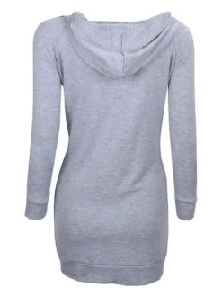 Women's Casual Dress Hoodie Dress Winter Dress Mini Dress Pocket Outdoor Daily Going Out Active Fashion Hooded Long Sleeve 2023 Loose Fit Black Red Navy Blue Color S M L XL XXL Size -HANs Plus Size Style Shop bbdbyf1693559096924