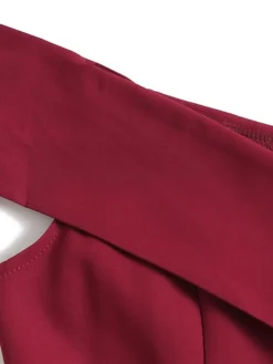 Women's Vintage Tea Dresses Homecoming Dress Cocktail Dress Mini Dress Black Wine Navy Blue Sleeveless Pure Color Backless Summer Spring Fall Off Shoulder 1950s Party Wedding Guest 2023 -HANs Plus Size Style Shop bmhuyo1650968937399