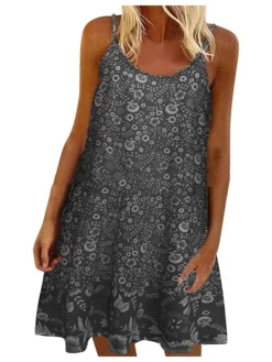 Women's Shift Dress Midi Dress Vintage Purple Vintage Green Vintage Gray Sleeveless Print Print Summer Spring Crew Neck Casual Daily 2023 S M L XL XXL 3XL 4XL 5XL -HANs Plus Size Style Shop cfbmqu1620187128219