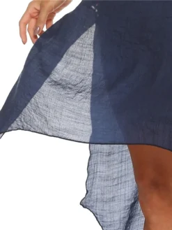 Women's Swimwear Cover Up Beach Dress Normal Swimsuit Splice Floral White Black Navy Blue V Wire Bathing Suits New Vacation Fashion /y / Modern -HANs Plus Size Style Shop cknwsb1652335463508