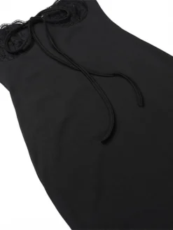 Women's Bodycon Semi Formal Dress Slip Dress Long Dress Maxi Dress Lace Backless Party Holiday Date Fashion Sexy Strap Sleeveless 2023 Regular Fit Black White Orange Color S M L Size -HANs Plus Size Style Shop clueyp1694414252328