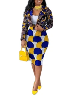 Women‘s Plus Size Curve Flattering Dresses Apple Shaped Dress Wedding Guest Work Dress Dress Set Sheath Dress Solid Color Geometric Midi Dress Long Sleeve Print Crew Neck Elegant Summer Spring Dress -HANs Plus Size Style Shop copkhr1678257376310