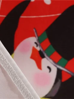 Women's Christmas Knee Length Dress Blue Purple Wine Gray Green Black Red Light Blue Long Sleeve Print Bow Print Fall Winter Round Neck Casual Vintage2021 S M L XL XXL -HANs Plus Size Style Shop cpurvr1629971948352