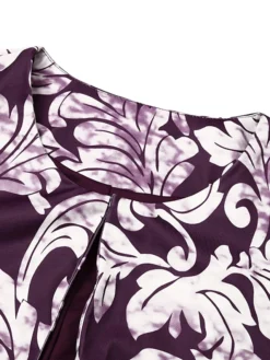 Women‘s Plus Size Curve Dress Set Print Crew Neck Long Sleeve Spring Fall Elegant Maxi Long Dress Formal Party Dress -HANs Plus Size Style Shop crlfzg1669284882638