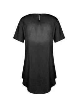 Women‘s Plus Size Curve Denim Dress Casual Dress Shift Dress Gradient Midi Dress Short Sleeve Crew Neck Fashion Daily Black Blue Summer Spring L XL XXL 3XL -HANs Plus Size Style Shop csvfbu1677490630824
