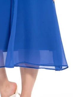 Women‘s Plus Size Curve Party Dress Lace Dress Work Dress Midi Dress Blue 3/4 Length Sleeve Pure Color Lace Summer Spring Fall V Neck Fashion Wedding Guest Summer Dress 2023 L XL XXL 3XL 4XL 5XL -HANs Plus Size Style Shop cuarfs1694768973418