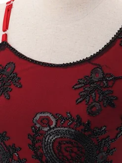 Women's Retro 1920s Fringe Dress Midi Dress Party Halloween Sequins Tassel Fringe Floral Spaghetti Strap Sleeveless Regular Fit Spring Fall 2023 Silver Red S M L XL -HANs Plus Size Style Shop cvnkga1693206895692