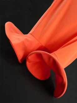 Women's Plus Size Curve Party Dress Bodycon Sheath Dress Plain Midi Dress Sleeveless Ruffle V Neck Fashion Party Orange Spring Fall XL XXL 3XL 4XL -HANs Plus Size Style Shop dbbkmo1694165786626