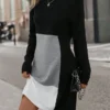 Women's Sweatshirt Dress Casual Dress Mini Dress Active Fashion Outdoor Holiday Vacation Crew Neck Print Geometric Loose Fit Black S M L XL XXL