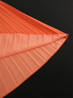 Women's Plus Size Curve Party Dress Work Dress Swing Dress Plain Long Dress Maxi Dress Short Sleeve Pleated Shirt Collar Fashion Party Orange Fall Winter XL XXL 3XL 4XL -HANs Plus Size Style Shop dhusva1694425981456