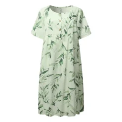 Women‘s Plus Size Curve Casual Dress Apple Shape Dress Floral V Neck Print Midi Dress Short Sleeve Spring Summer Dress Casual Elegant -HANs Plus Size Style Shop dnaqyl1656657809361