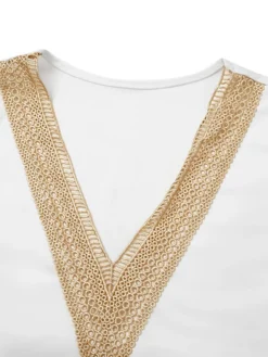 Women's Casual Dress Tank Dress Summer Dress Color Block Patchwork Lace Trim V Neck Mini Dress Fashion Modern Outdoor Daily Sleeveless Regular Fit White Yellow Blue Summer Spring S M L XL XXL -HANs Plus Size Style Shop dqzdmo1684142586007