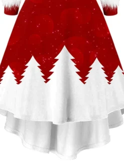 Women‘s Christmas Casual Dress Vintage Dress Light Red Red Long Sleeve Letter Feather Winter Fall Autumn V Neck Modern Daily Vacation 2022 S M L XL XXL -HANs Plus Size Style Shop dsfamq1667562079689
