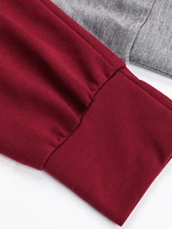 Women's Casual Dress Hoodie Dress Mini Dress Fashion Daily Outdoor Home Vacation Crew Neck Patchwork Print Loose Fit Blue Army Green Dark Gray S M L XL -HANs Plus Size Style Shop duvfdz1693535797575