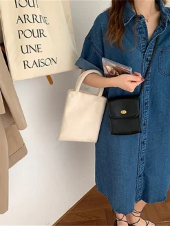 Women's Shift Dress Denim Shirt Dress Midi Dress Denim Fashion Casual Outdoor Daily Vacation Shirt Collar Button Pocket Short Sleeve Summer Spring Fall 2023 Loose Fit Blue Plain S M L XL -HANs Plus Size Style Shop dxribv1677036652336