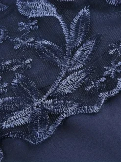 Women's Plus Size Party Dress Lace Dress Cocktail Dress Midi Dress Navy Blue 3/4 Length Sleeve Pure Color Lace Spring Fall Winter Crew Neck Fashion Winter Dress Wedding Guest Vacation 2023 L XL XXL -HANs Plus Size Style Shop egkjuo1693903081346