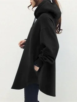 Women's Casual Dress Hoodie Dress Winter Dress Mini Dress Ruched Outdoor Street Daily Fashion Streetwear Hooded Long Sleeve 2023 Loose Fit Black Royal Blue Gray Color S M L XL XXL Size -HANs Plus Size Style Shop egtehu1694510113759