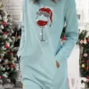 Women's Casual Dress Sweatshirt Dress Shift Dress Mini Dress Light Blue White Grey Long Sleeve Christmas Hat Pocket Fall Winter Autumn Crew Neck Stylish Winter Dress Christmas Fall Dress Loose Fit
