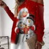 Women‘s Christmas Casual Dress Sweatshirt Dress Mini Dress Warm Fashion Outdoor Holiday Crew Neck Print Santa Claus Snowman Loose Fit White Red Royal Blue S M L XL XXL
