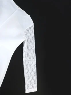 Women's Plus Size Curve Party Dress Lace Dress Bodycon Plain Midi Dress Long Sleeve Lace Bow Crew Neck Fashion Party White Fall Winter XL XXL 3XL 4XL -HANs Plus Size Style Shop erkfeu1694165777694