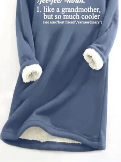 Women's Sweatshirt Dress Casual Dress Mini Dress Warm Fashion Outdoor Holiday Vacation Crew Neck Print Print Loose Fit Blue S M L XL XXL -HANs Plus Size Style Shop eshgol1697618765227