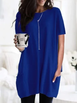 Women's Mini Dress ArmyGreen Malachite Green Black Short Sleeve Pure Color Spring Summer Crew Neck Boom Sale Dress S M L XL 2XL 3XL 4XL 5XL