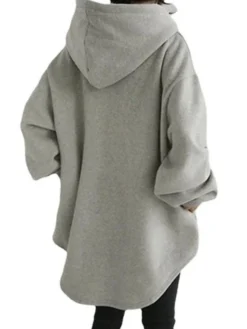 Women's Casual Dress Hoodie Dress Mini Dress Daily Casual Outdoor Vacation Going Out Hoodie Pocket Pure Color Regular Fit Black Blue Gray S M L XL XXL -HANs Plus Size Style Shop favbzp1695027785650