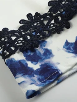 Women‘s Plus Size Curve Work Dress Floral Crew Neck Print 3/4 Length Sleeve Spring Fall Elegant Casual Midi Dress Formal Work Dress -HANs Plus Size Style Shop fedksj1630916630946