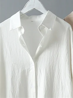 Women‘s Plus Size Curve Shirt Dress Casual Dress Shift Dress Solid Color Long Dress Maxi Dress Long Sleeve Button Shirt Collar Basic Outdoor Black White Spring Summer L XL XXL 3XL 4XL -HANs Plus Size Style Shop fxljhc1677060669893