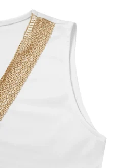 Women's Casual Dress Tank Dress Summer Dress Color Block Patchwork Lace Trim V Neck Mini Dress Fashion Modern Outdoor Daily Sleeveless Regular Fit White Yellow Blue Summer Spring S M L XL XXL -HANs Plus Size Style Shop fydyzk1684142591187