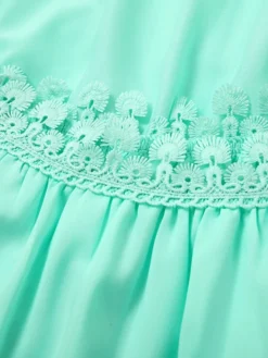 Women's Casual Dress Lace Dress Mini Dress Black Green Light Blue Half Sleeve Pure Color Lace Summer Spring Crew Neck Stylish Vacation Loose Fit 2023 S M L XL XXL 3XL 4XL 5XL -HANs Plus Size Style Shop fzahzo1684141012858