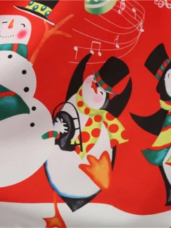 Women's Christmas Knee Length Dress Blue Purple Wine Gray Green Black Red Light Blue Long Sleeve Print Bow Print Fall Winter Round Neck Casual Vintage2021 S M L XL XXL -HANs Plus Size Style Shop fzuxzg1629971946934