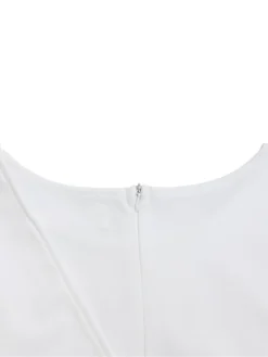 Women‘s Plus Size Curve Work Dress Bodycon Sheath Dress Solid Color Midi Dress Long Sleeve Crew Neck Fashion Outdoor White Red Fall Spring L XL XXL 3XL -HANs Plus Size Style Shop gabipk1676871082442