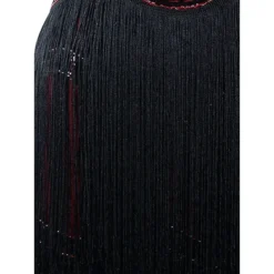 Women's Retro 1920s Fringe Dress Midi Dress Party Halloween Sequins Tassel Fringe Geometric V Neck Sleeveless Regular Fit Spring Fall 2023 Black White S M L XL -HANs Plus Size Style Shop gbjxxt1692849427048