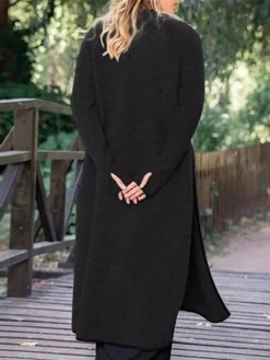 Women's Casual Dress Sweater Dress Sweatshirt Dress Midi Dress Black Army Green Gray Long Sleeve Pure Color Split Fall Winter Autumn Crew Neck Casual Winter Dress Vacation Fall Dress 2023 S M L XL -HANs Plus Size Style Shop gszvpl1665476056442