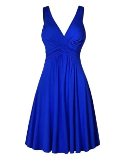 Women's Casual Dress Summer Dress Pleated Dress Plain Ruched Backless Strap Mini Dress Active Fashion Outdoor Street Sleeveless Regular Fit Black Yellow Wine Summer Spring S M L XL XXL