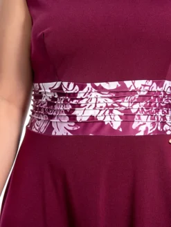 Women‘s Plus Size Curve Dress Set Print Crew Neck Long Sleeve Spring Fall Elegant Maxi Long Dress Formal Party Dress -HANs Plus Size Style Shop gwhzoi1694769842238