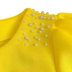 Women‘s Plus Size Curve Party Dress Solid Color Crew Neck Mesh Puff Sleeve Long Sleeve Fall Winter Prom Dress Midi Dress Party Dress -HANs Plus Size Style Shop gxlopw1649817923200