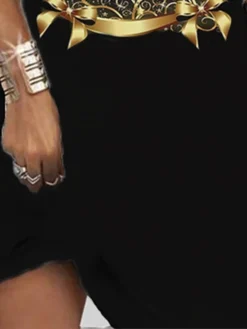 Women's Christmas Hoodie Dress Shift Dress Mini Dress Black Long Sleeve Tree Print Fall Spring Hooded Daily Vacation Loose Fit 2022 S M L XL XXL 3XL -HANs Plus Size Style Shop hhqlux1667459522527