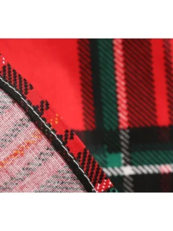 Women's Christmas Swing Dress Midi Dress Black Blue Red Short Sleeve Plaid Print Winter Fall Autumn V Neck 2022 S M L XL 2XL -HANs Plus Size Style Shop hjwtkn1667979777667