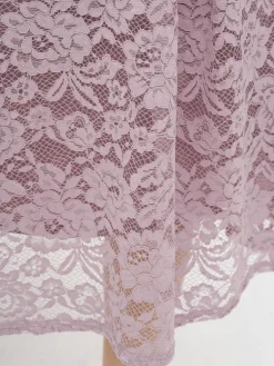 Women‘s Plus Size Curve Party Dress Lace Dress Cocktail Dress Midi Dress Black Pink Wine Half Sleeve Pure Color Lace Summer Spring Fall V Neck Fashion Birthday Wedding Guest Vacation 2023 -HANs Plus Size Style Shop hmigra1691564490728