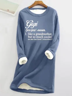 Women's Sweatshirt Dress Casual Dress Mini Dress Warm Fashion Outdoor Holiday Vacation Crew Neck Print Print Loose Fit Blue S M L XL XXL