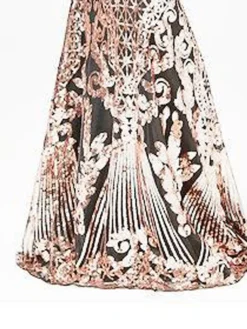 Women's Retro 1920s Sequin Dress Long Dress Maxi Dress Party Halloween Sequins Patchwork Floral Deep U Sleeveless Regular Fit Spring Fall 2023 Red Gold XS S M L -HANs Plus Size Style Shop htkhha1692935475360