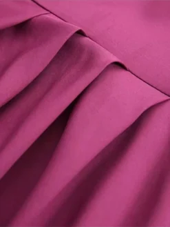 Women‘s Party Dress Work Dress A Line Dress Midi Dress Black Fuchsia Green Long Sleeve Pure Color Ruched Winter Fall Spring Crew Neck Fashion Winter Dress Office Daily 2023 S M L XL XXL 3XL -HANs Plus Size Style Shop hwxcuo1635849310687