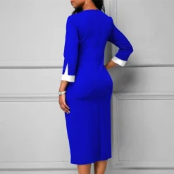 Women‘s Plus Size Curve Party Dress Plaid Crew Neck Print Long Sleeve Winter Fall Elegant Prom Dress Midi Dress Formal Party Dress -HANs Plus Size Style Shop hyzgmh1639986913941