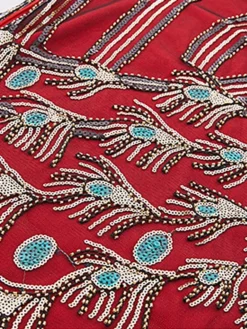 Women's Retro 1920s Fringe Dress Midi Dress Party Holiday Sequins Tassel Fringe Animal Crewneck Sleeveless Regular Fit Spring Fall 2023 Black Red S M L XL -HANs Plus Size Style Shop igmoqq1693533794432